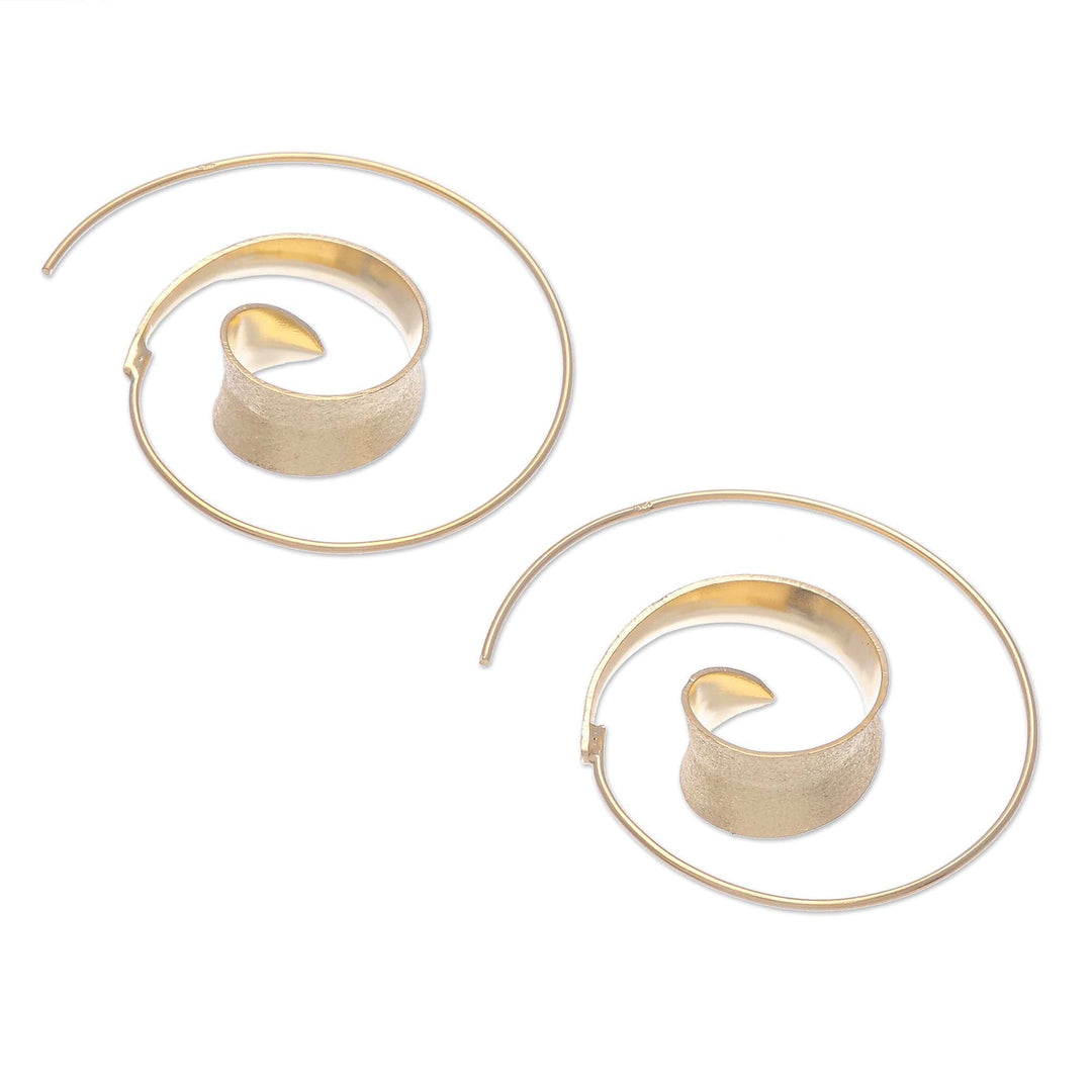 Artisan Crafted Gold-Plated Drop Earrings - Luxe Spiral