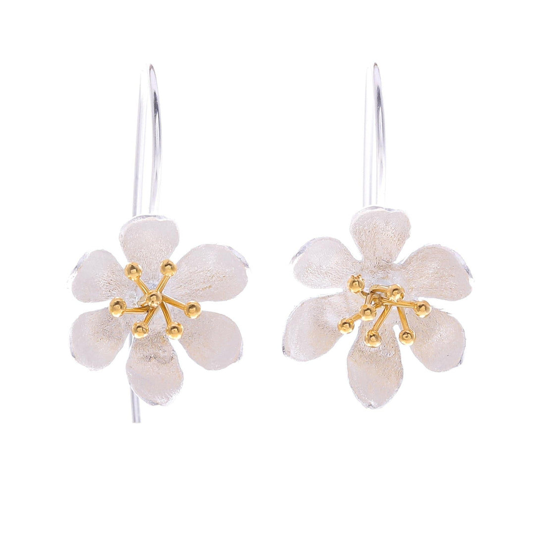 Handmade Gold-Accented Earrings with Floral Motif - Amuse Me