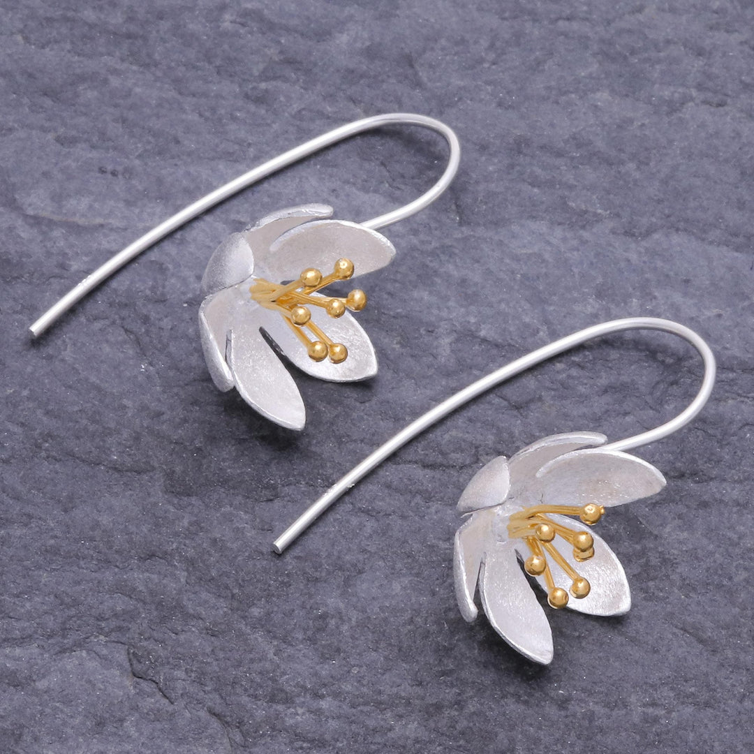 Handmade Gold-Accented Earrings with Floral Motif - Amuse Me