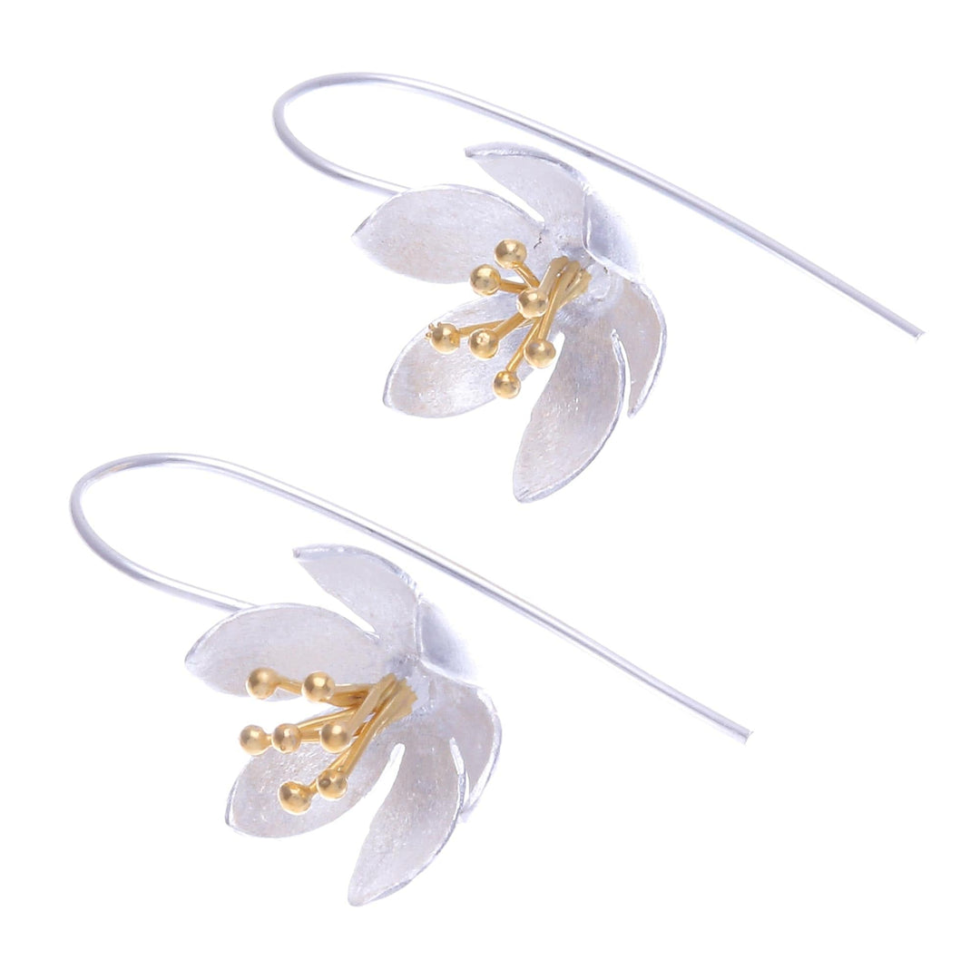 Handmade Gold-Accented Earrings with Floral Motif - Amuse Me