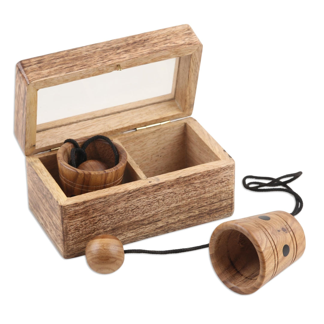Teak Wood Cup and Ball Game for Two - Cup Bearer