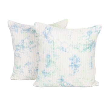 Cotton Tie-Dyed Cushion Covers (Pair) - Spring Sky