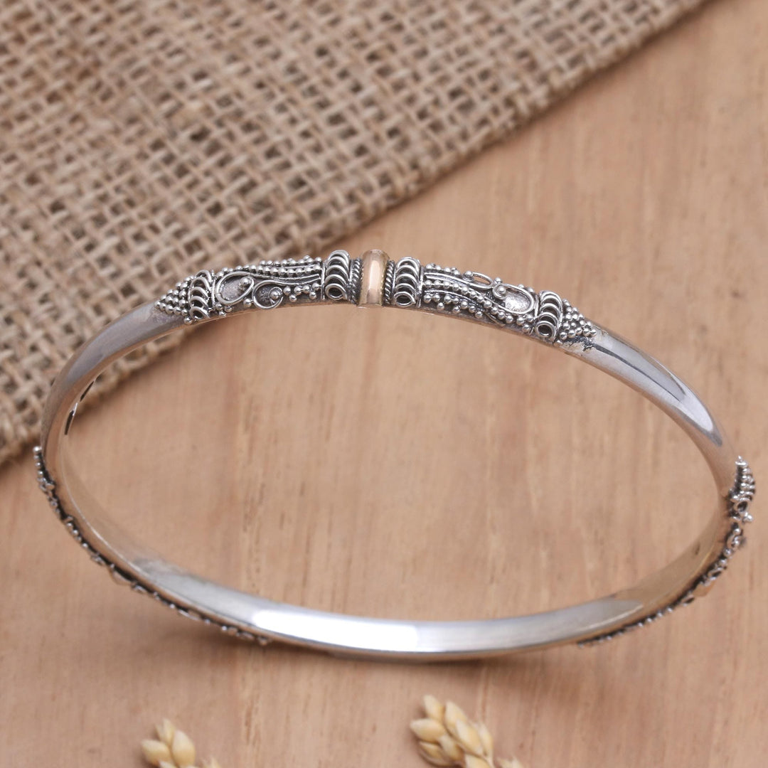 レビュー高評価アイテム特集｜ファッション通販 Gold-Accented Sterling Silver Bangle Bracelet - Mountain アクセサリー