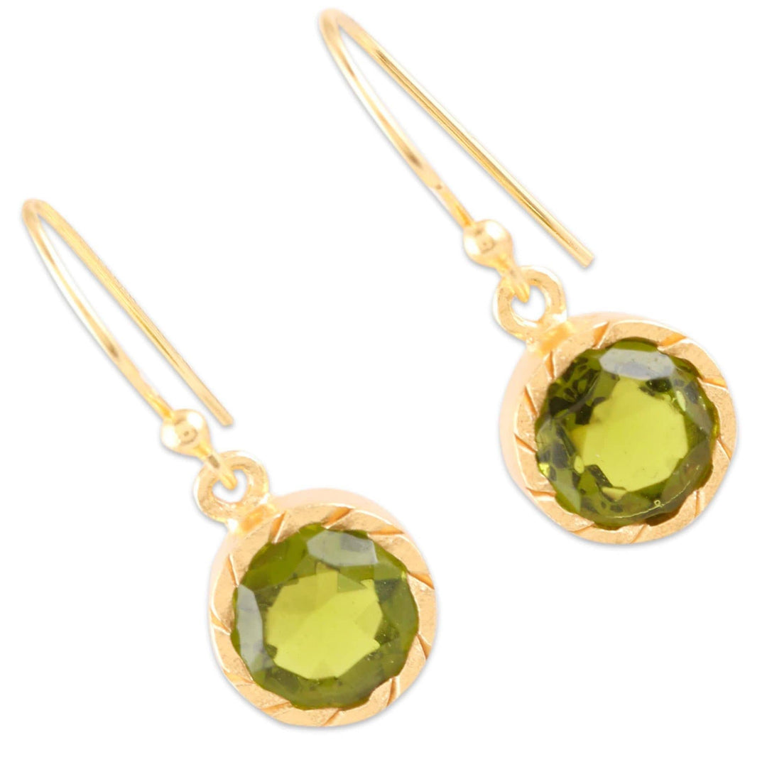Natural Peridot Dangle Earrings - Spring's Arrival