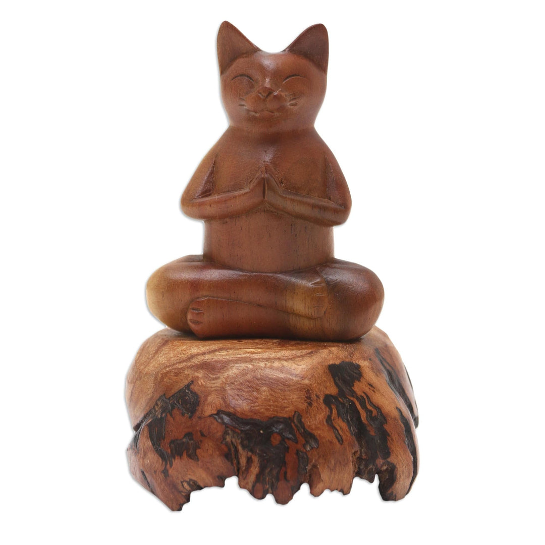 Meditating Cat Sculpture - Morning Meditation
