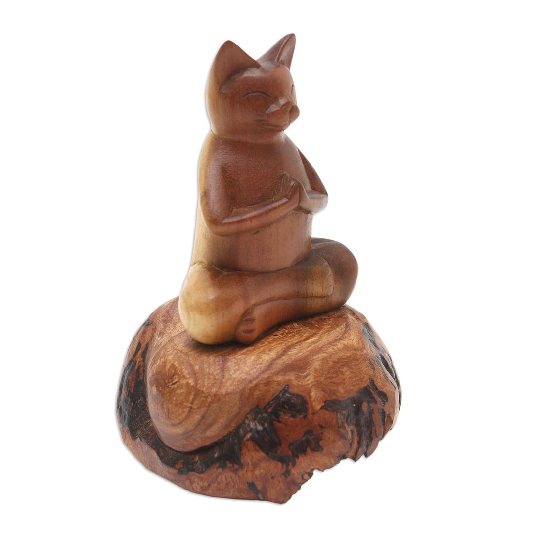 Meditating Cat Sculpture - Morning Meditation