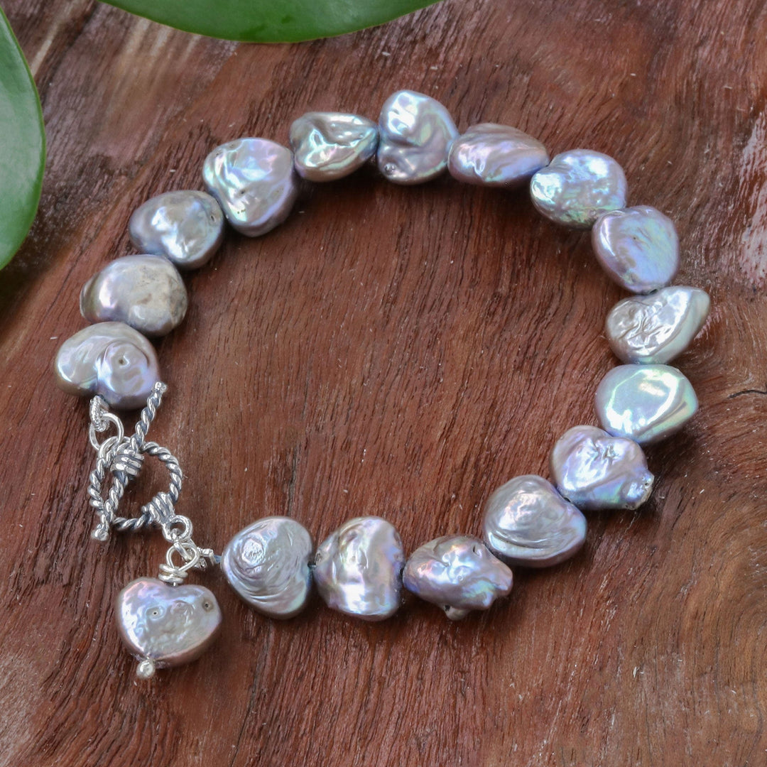 Silvery Grey Cultured Pearl Bracelet - Born of the Sea in Grey