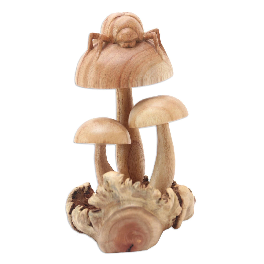 Hand Made Jempinis Wood Ladybug Statuette - Sun Bathing