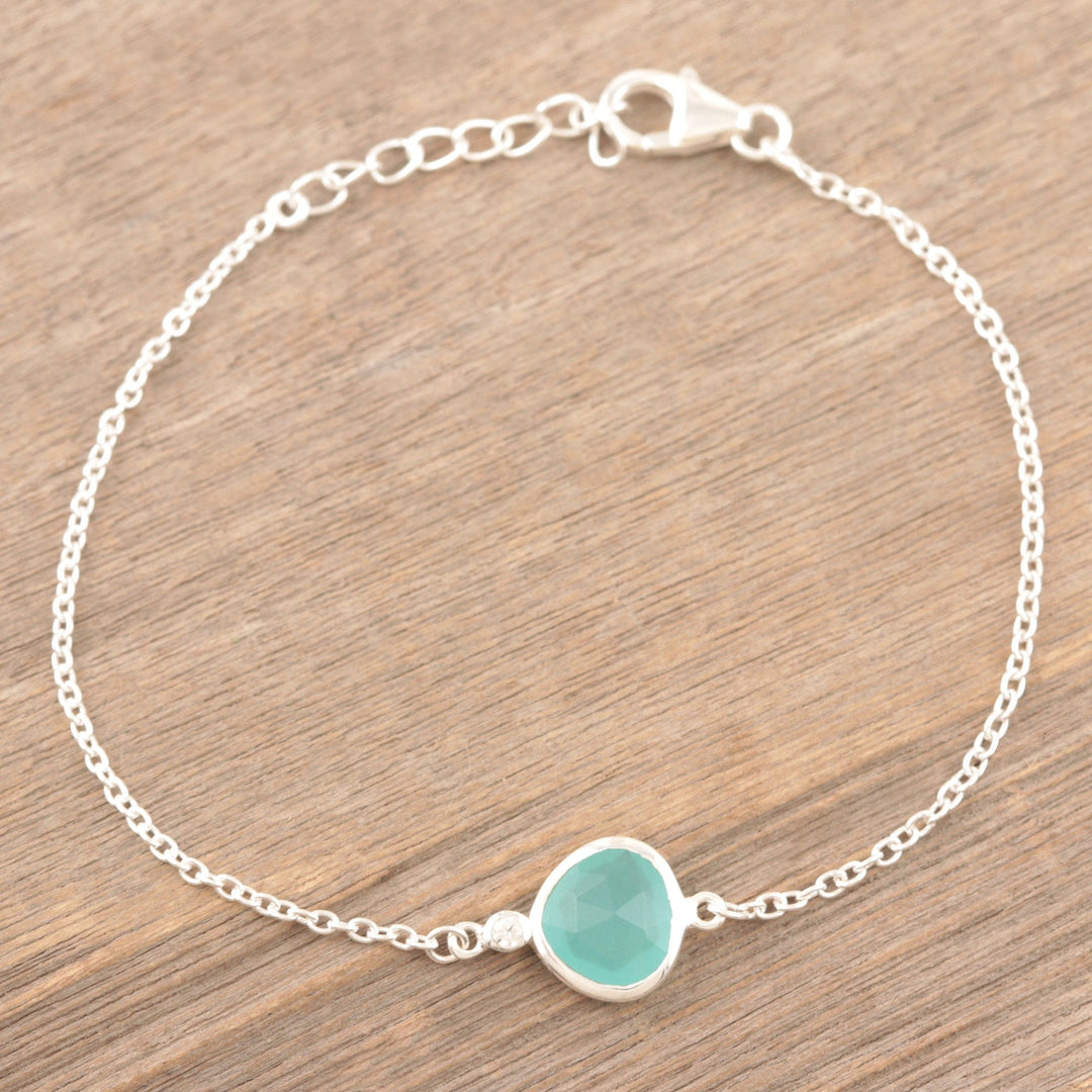 Handmade Sterling Silver Chalcedony Pendant Bracelet - South Seas