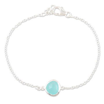 Handmade Sterling Silver Chalcedony Pendant Bracelet - South Seas