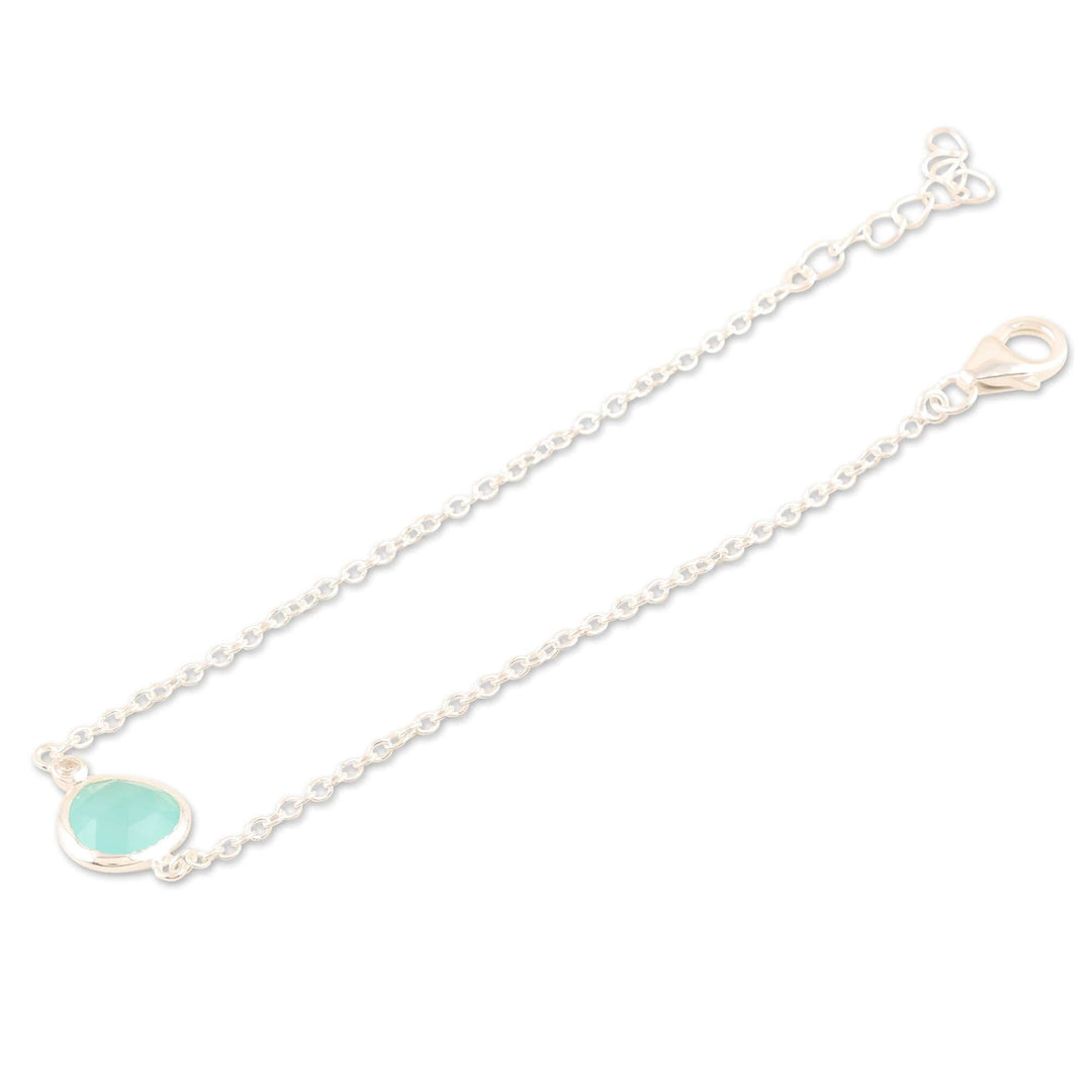 Handmade Sterling Silver Chalcedony Pendant Bracelet - South Seas