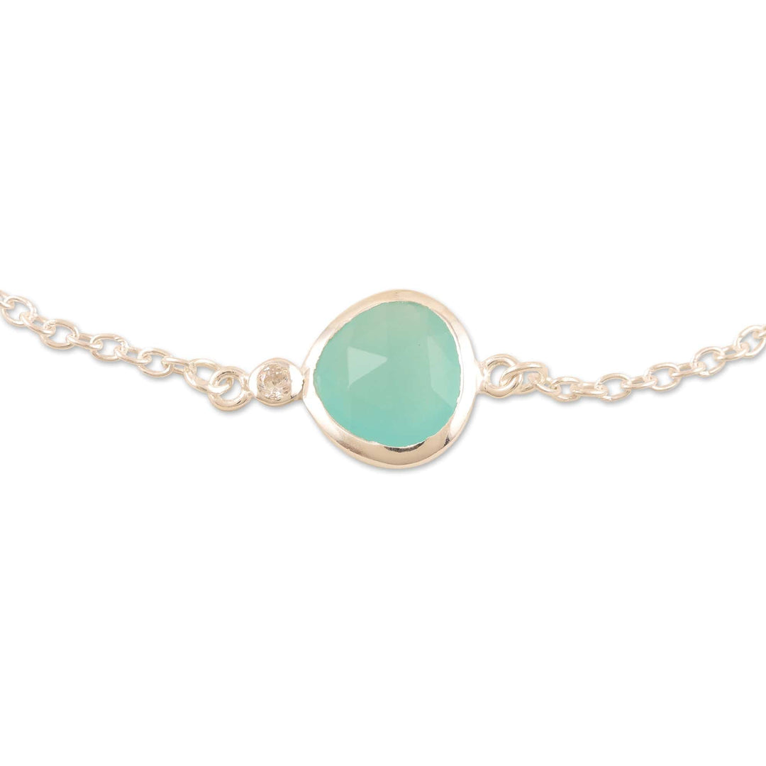 Handmade Sterling Silver Chalcedony Pendant Bracelet - South Seas