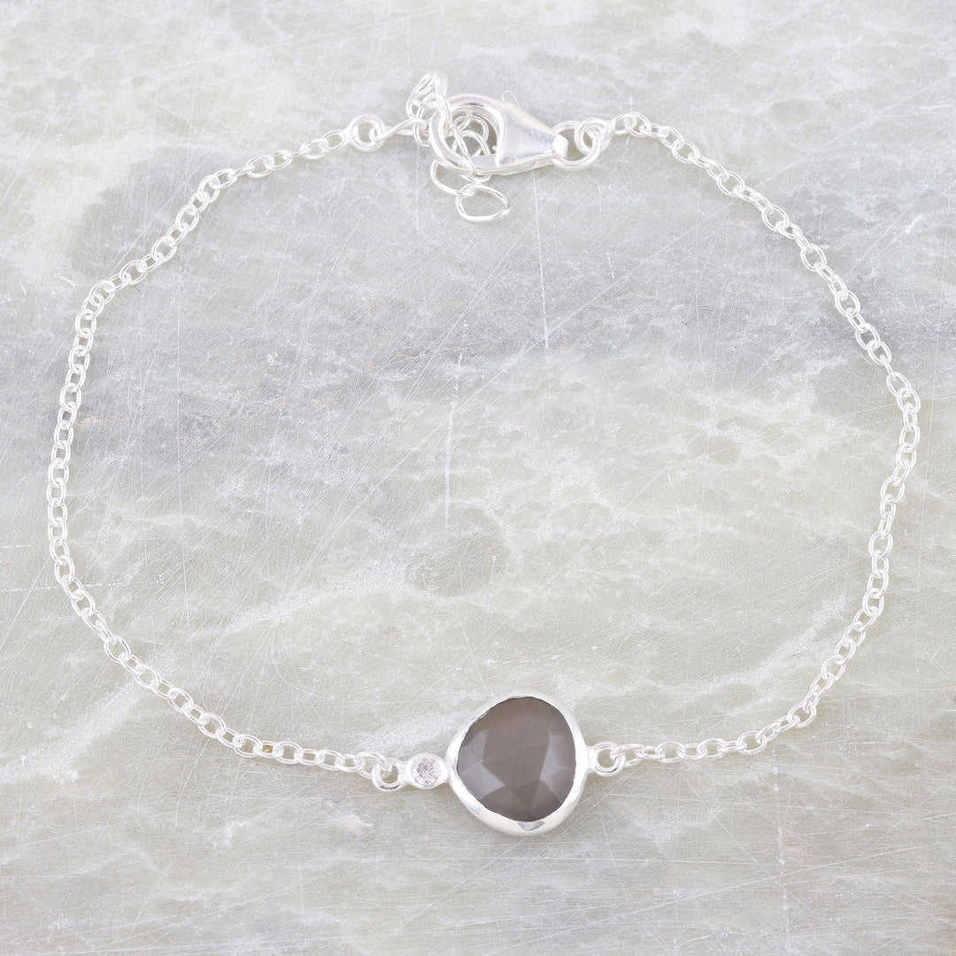 Natural Labradorite Bracelet - Stormy Seas