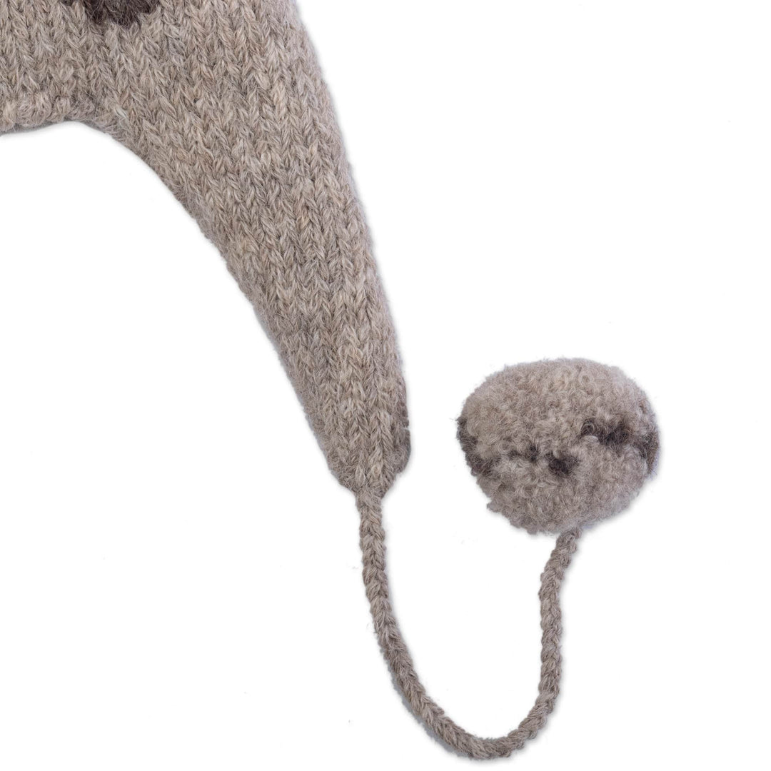 Unisex Brown Alpaca Blend Chullo Hat - Santiago Earth