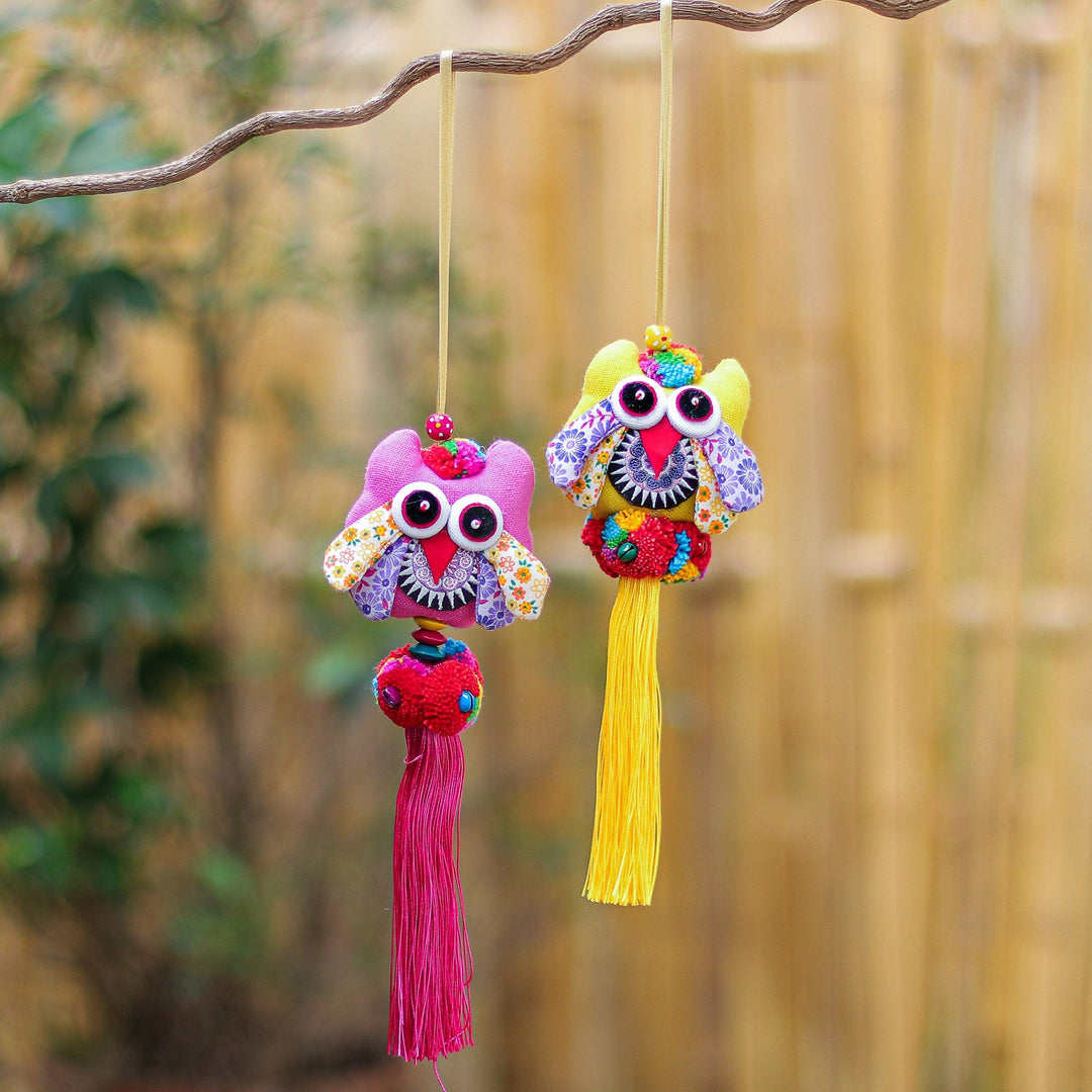 Festive Owl in PinkYellow