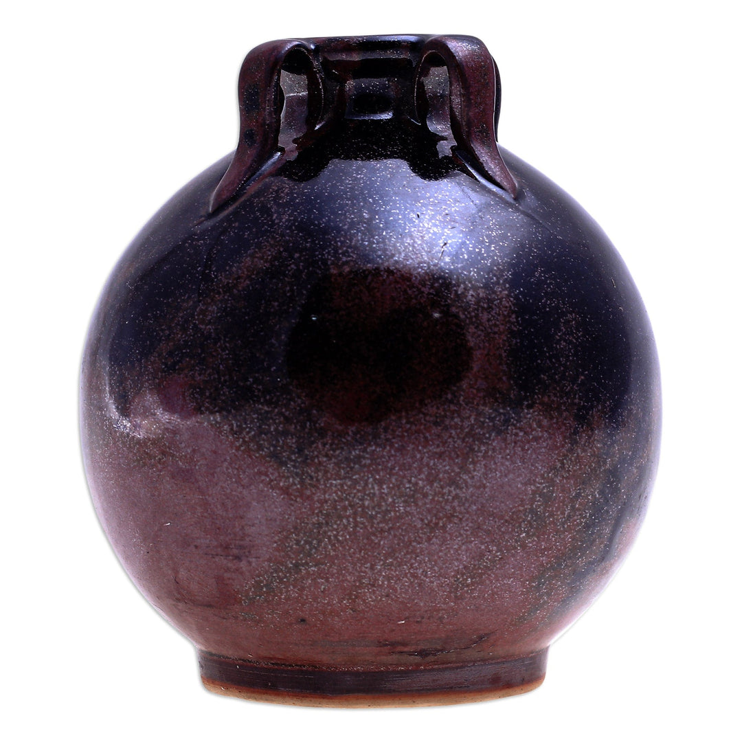 Brown Ceramic Bud Vase - Ancient Chiang Mai
