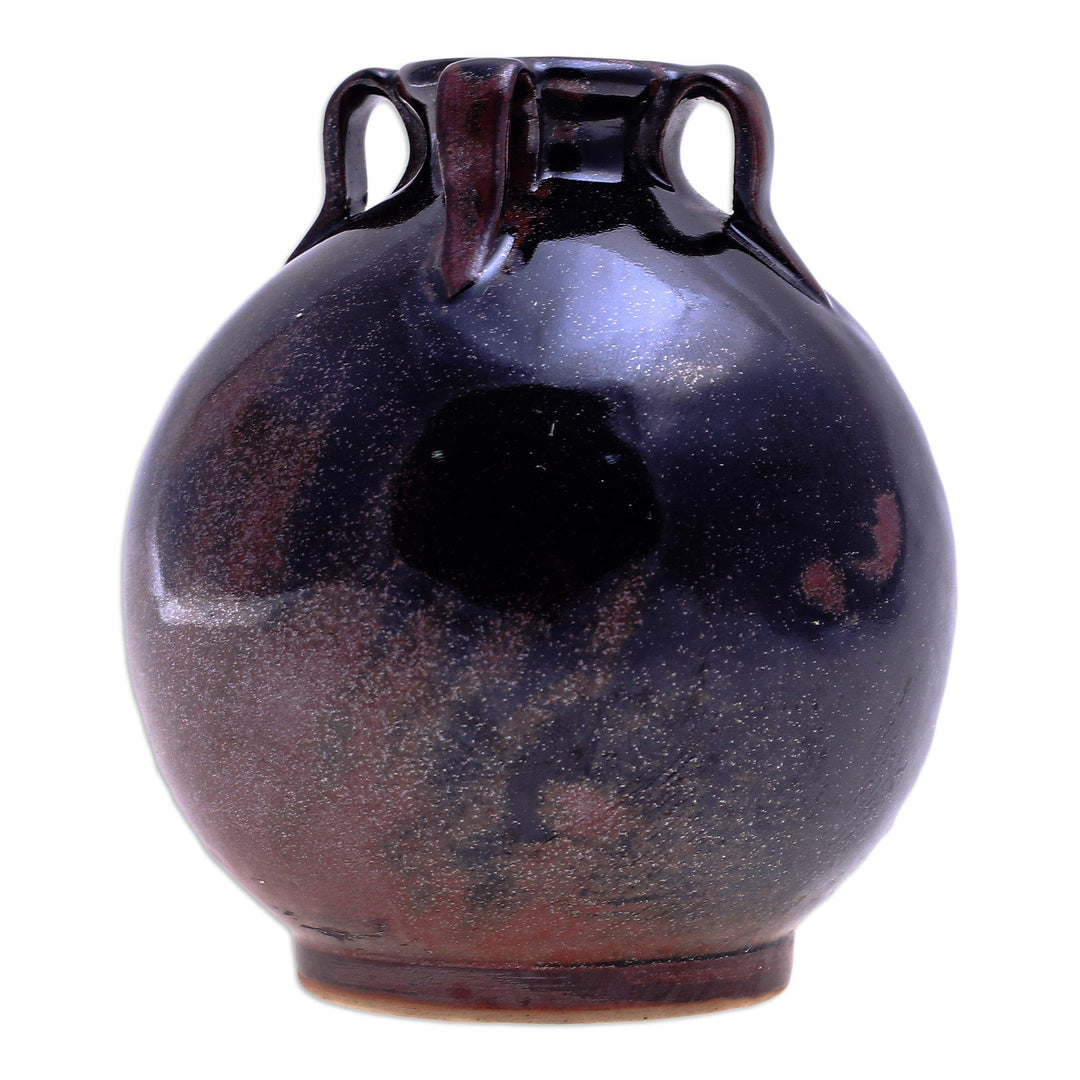 Brown Ceramic Bud Vase - Ancient Chiang Mai