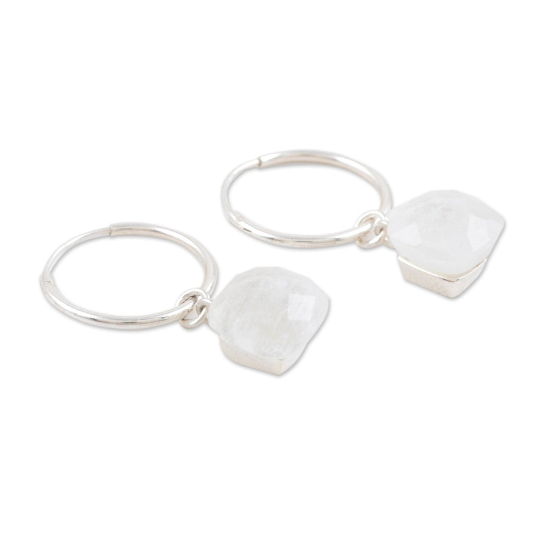 Hand Crafted Rainbow Moonstone Dangle Earrings - Step Into the Light