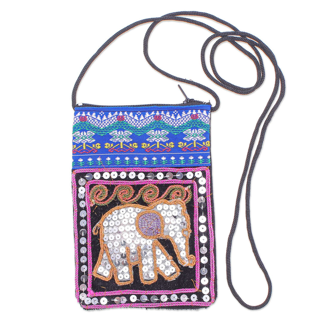 Multicolored Fabric Sling Bag - Elephant Glitz