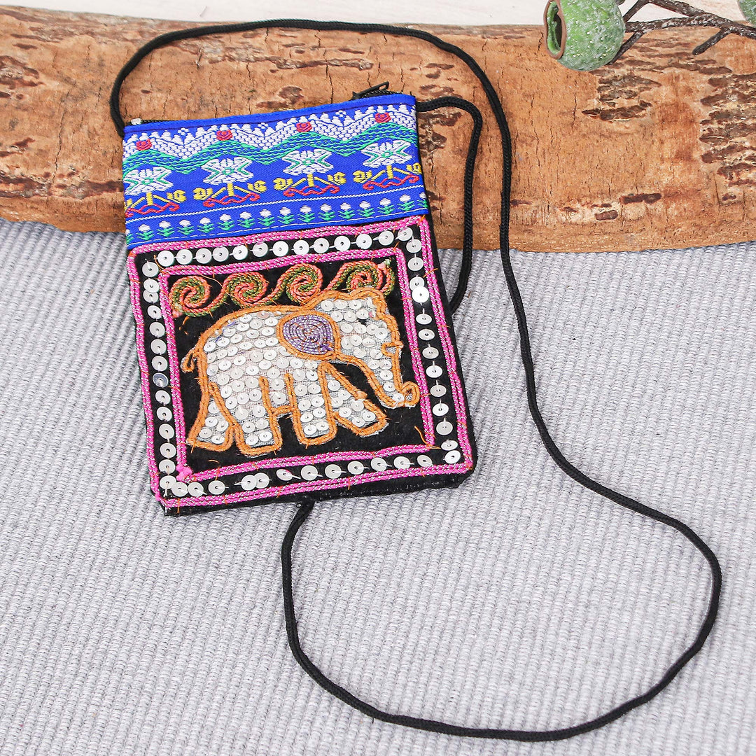 Multicolored Fabric Sling Bag - Elephant Glitz