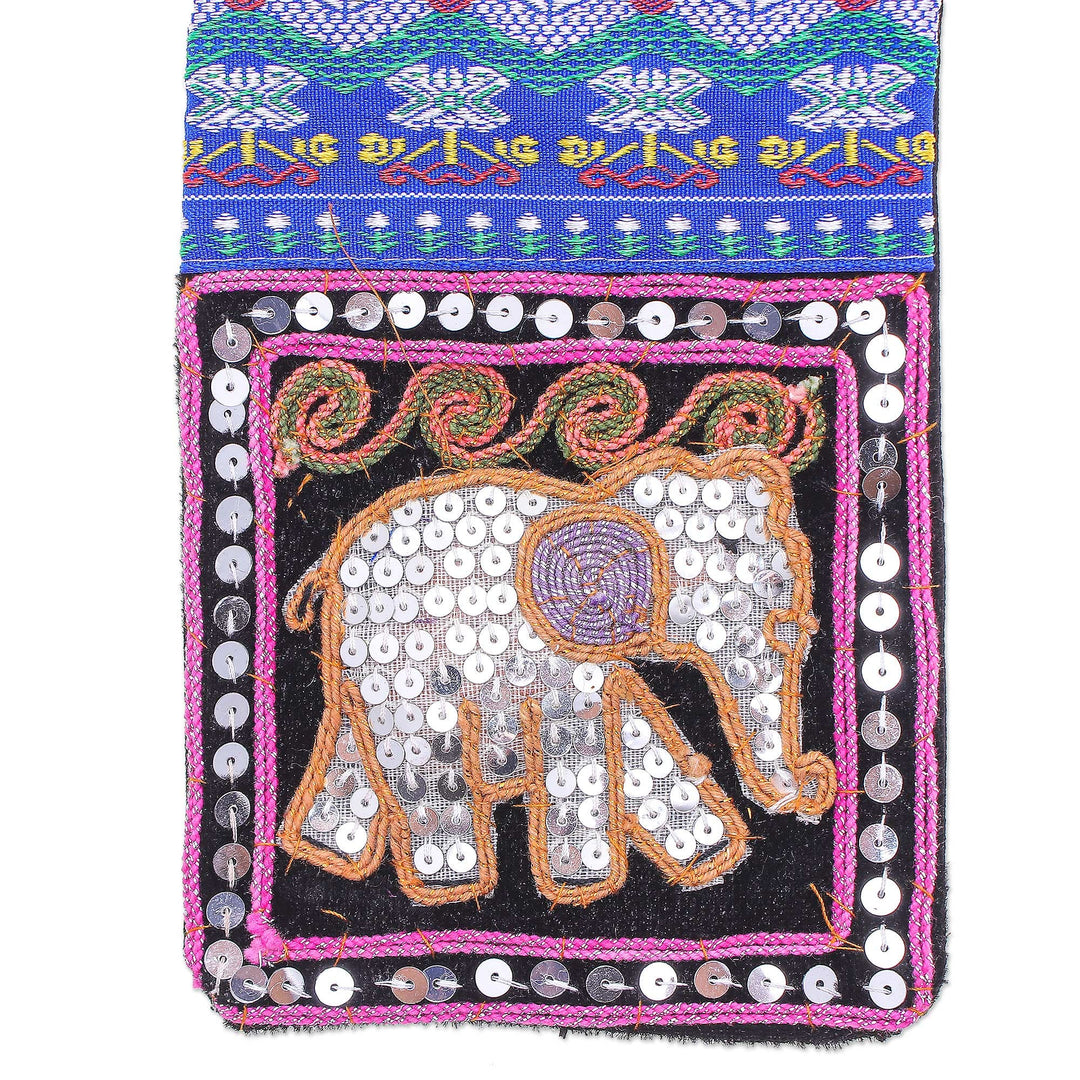 Multicolored Fabric Sling Bag - Elephant Glitz
