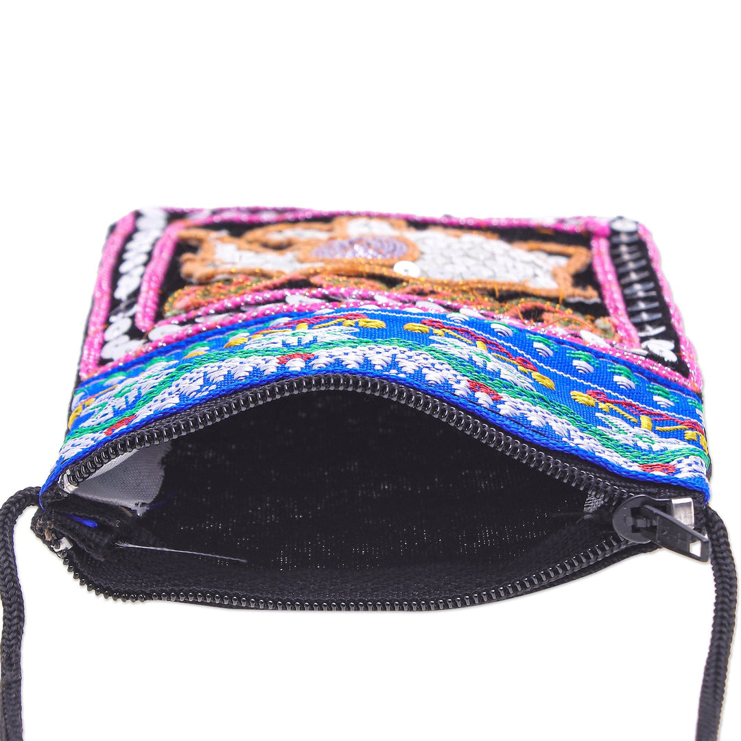 Multicolored Fabric Sling Bag - Elephant Glitz
