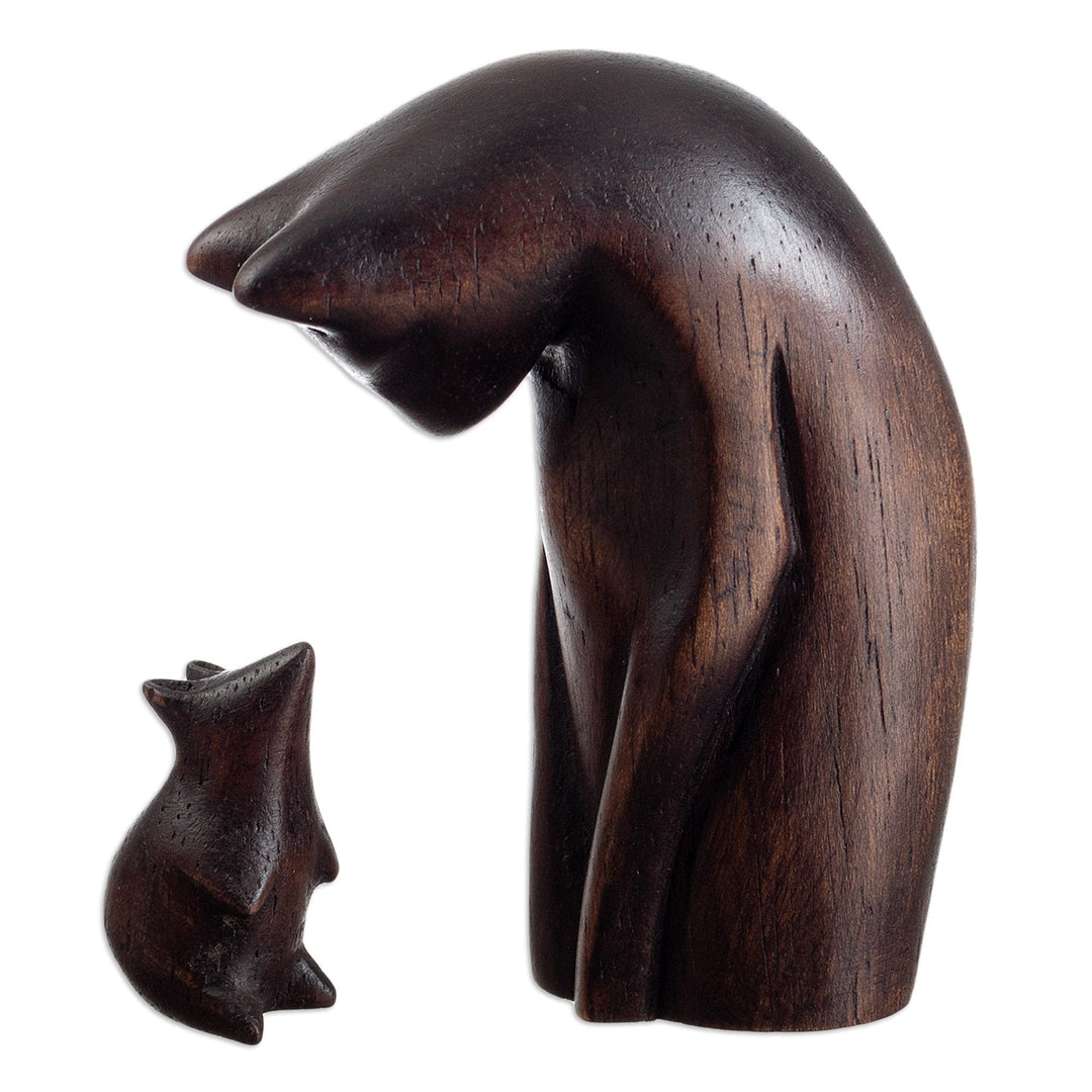 Hand-Carved Cedarwood Sculptures from Peru (Pair) - Perfect Opposites