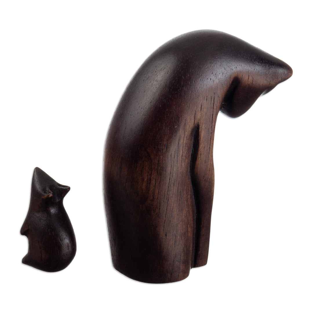 Hand-Carved Cedarwood Sculptures from Peru (Pair) - Perfect Opposites