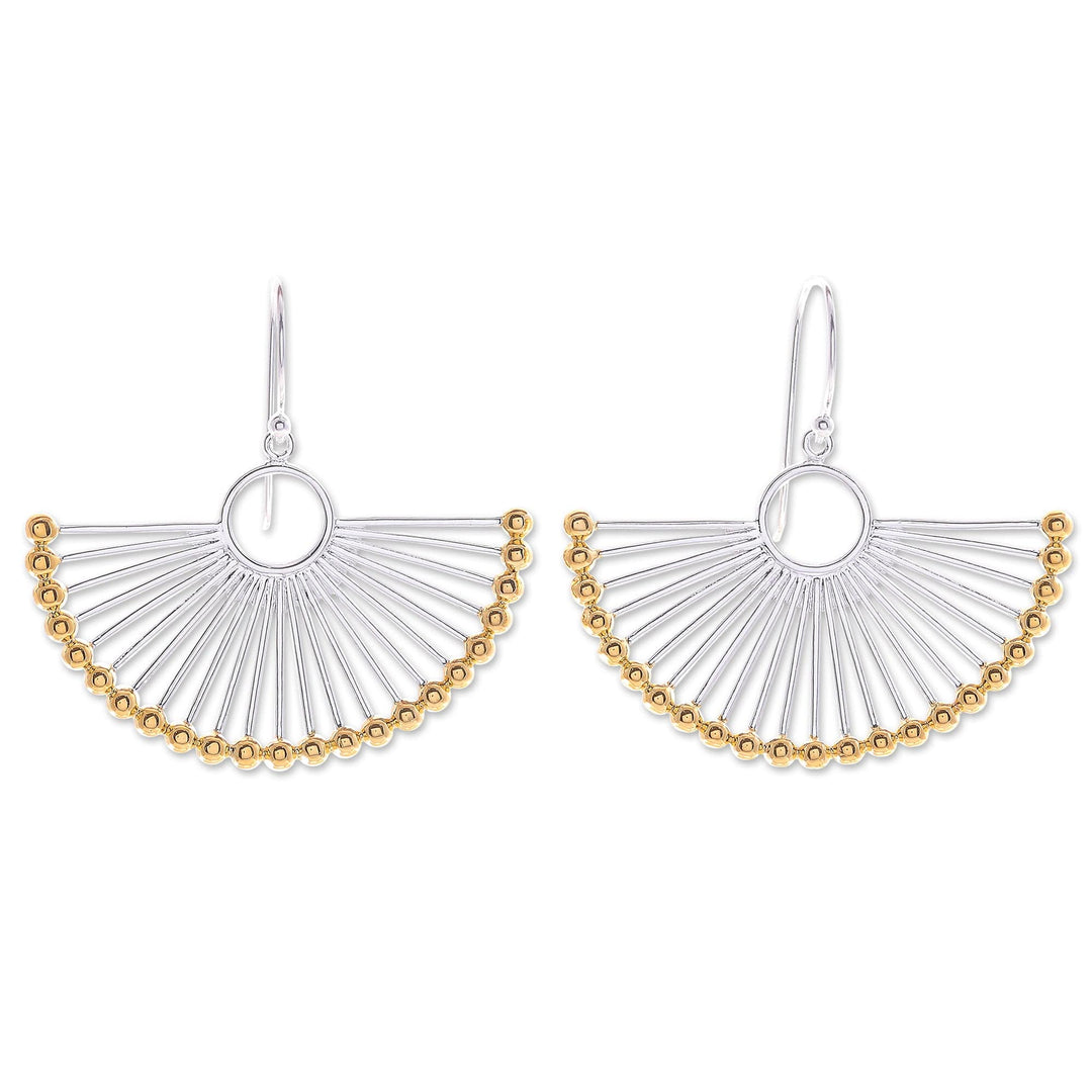Hand Crafted Gold-Accented Dangle Earrings - Palace Fan