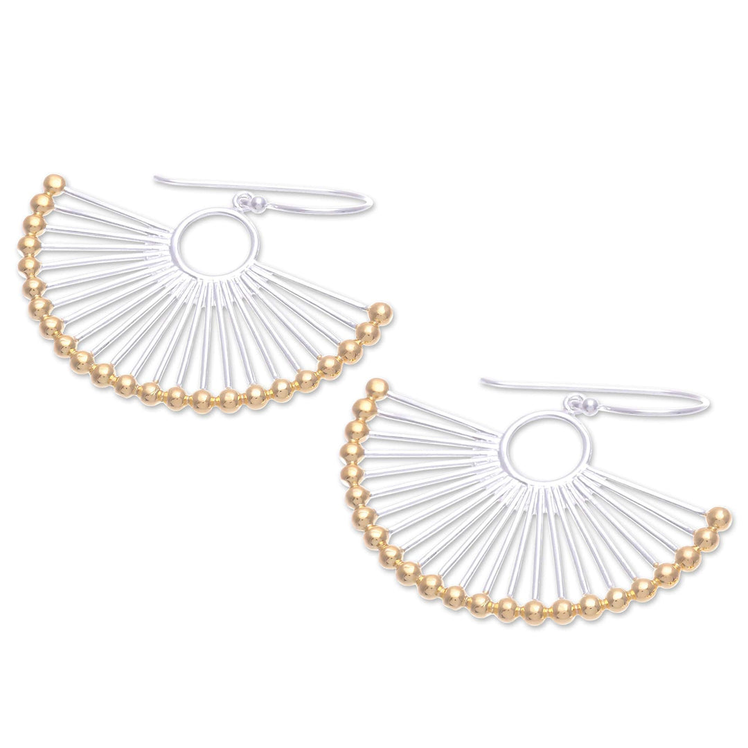 Hand Crafted Gold-Accented Dangle Earrings - Palace Fan