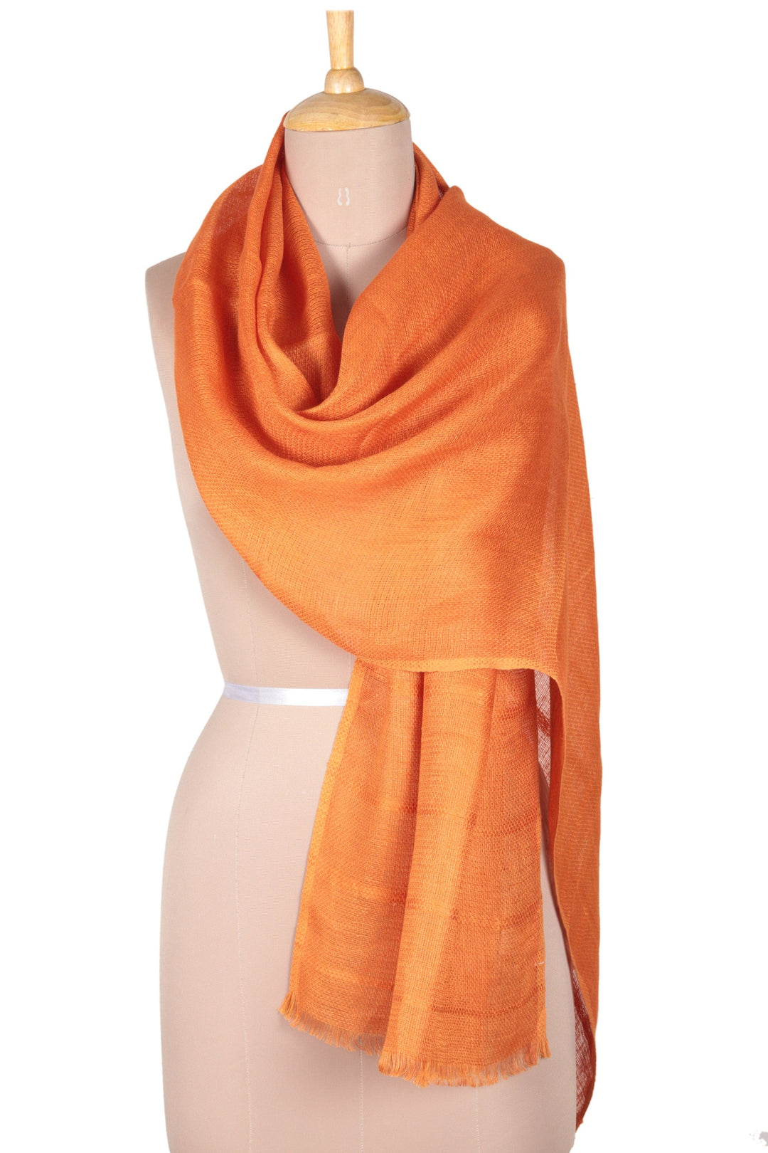 Orange Linen Shawl Made in India - Dreams in Orange