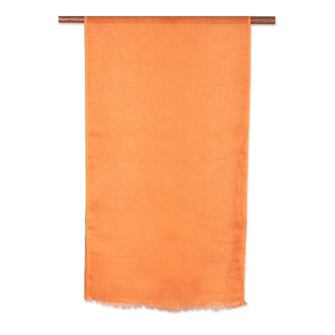 Orange Linen Shawl Made in India - Dreams in Orange