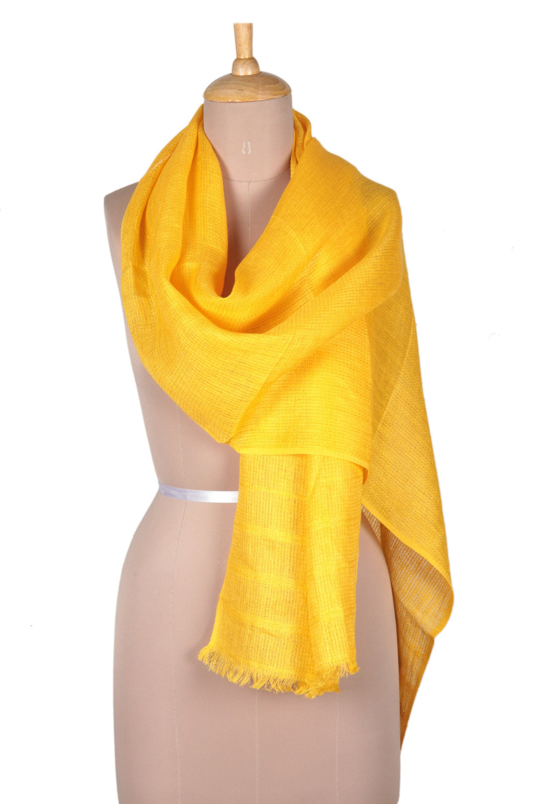 Linen Shawl in Goldenrod Made in India - Dreams in Goldenrod