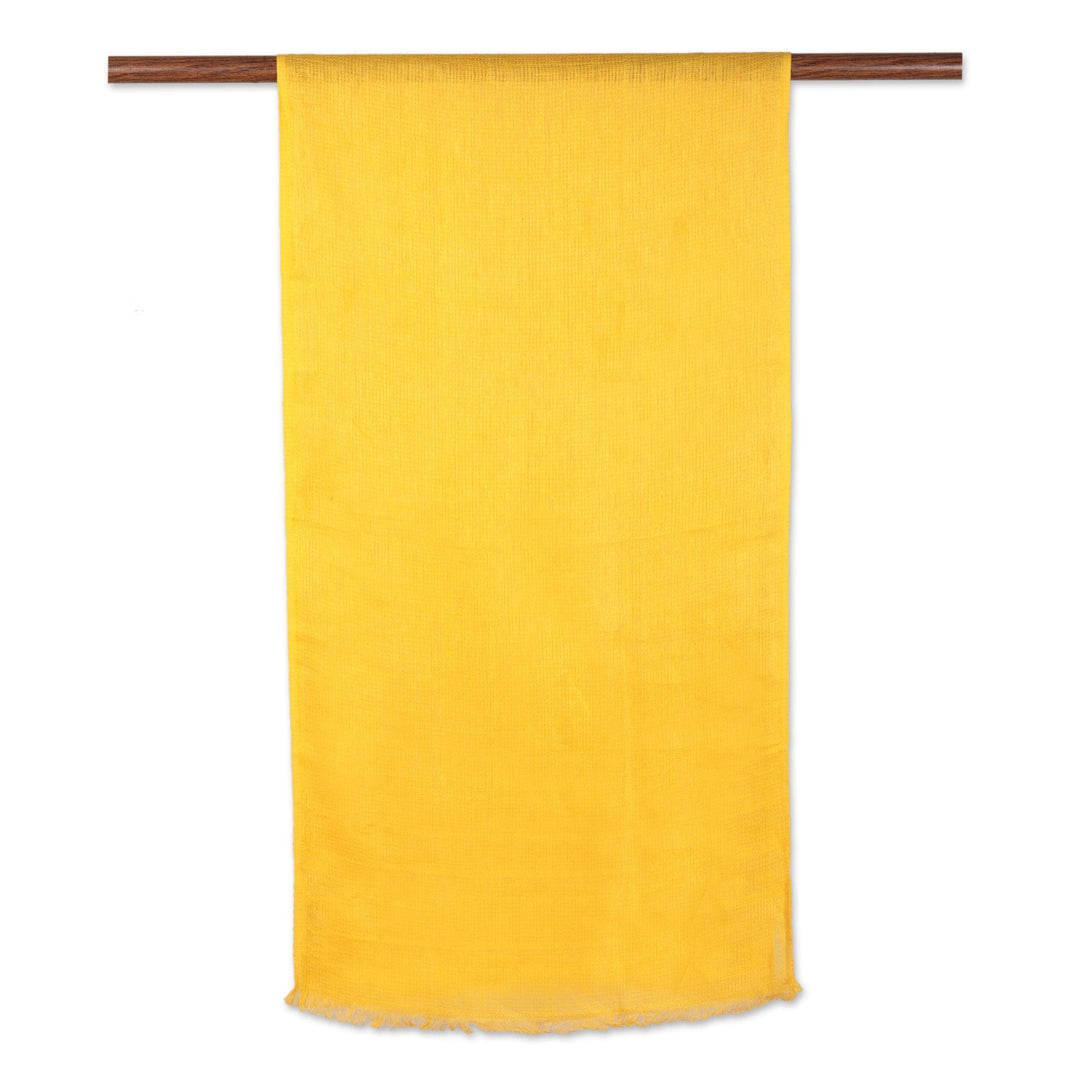 Linen Shawl in Goldenrod Made in India - Dreams in Goldenrod