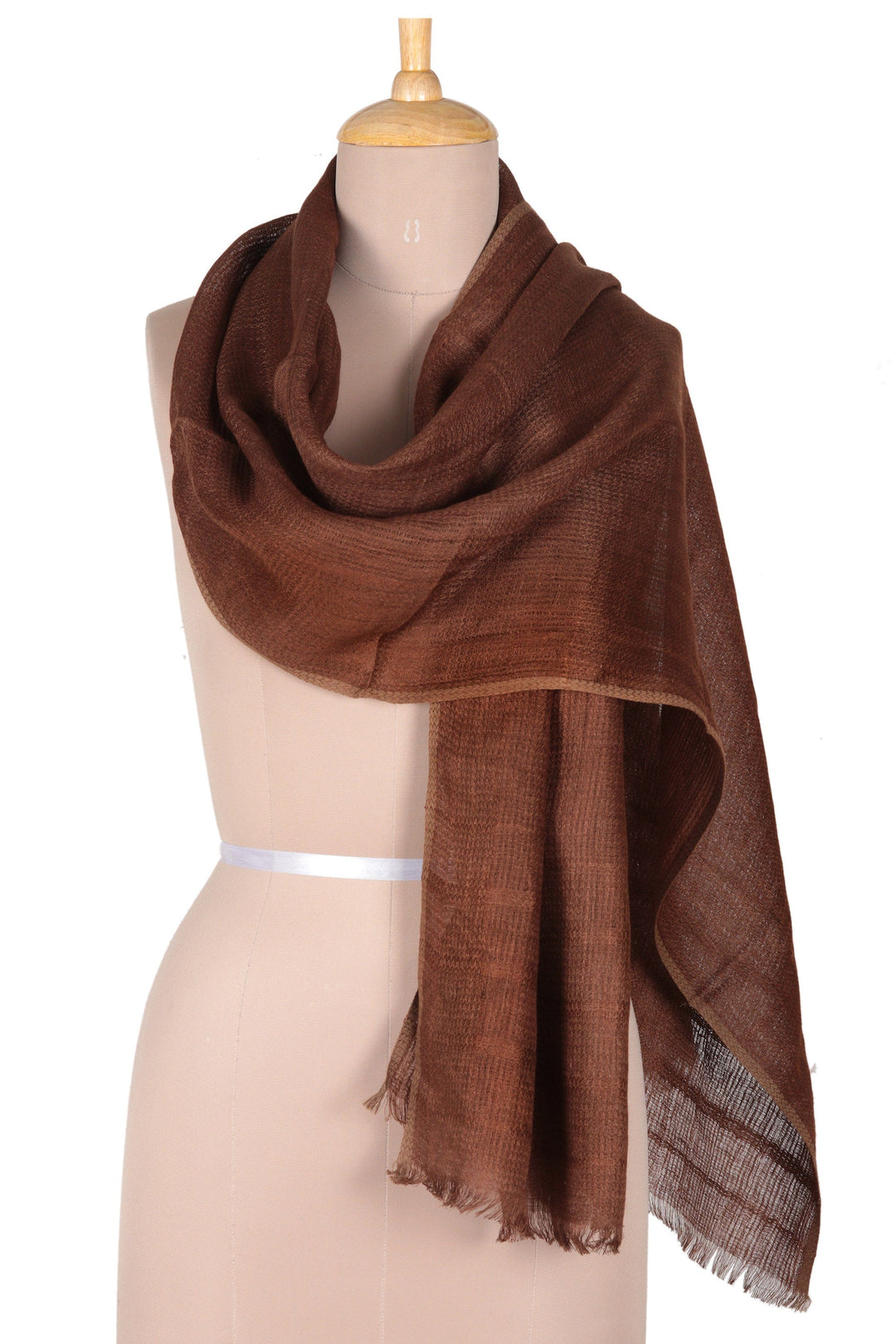 Linen Shawl in a Chocolate Tone Made in - Dreams in Chocolate