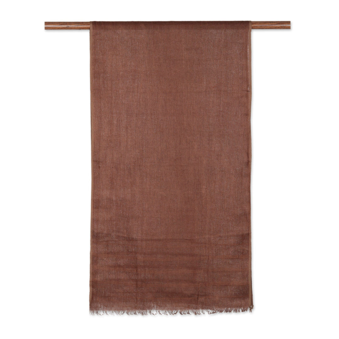 Linen Shawl in a Chocolate Tone Made in - Dreams in Chocolate