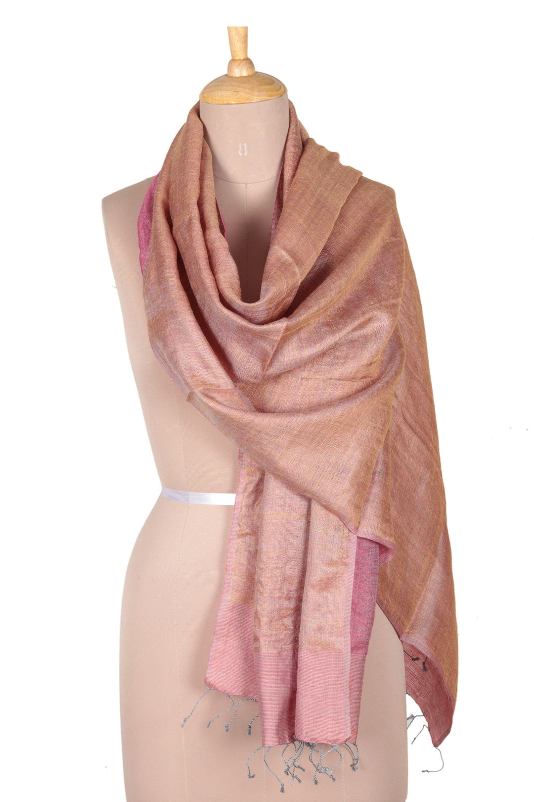 Handloomed Azalea Silk Shawl from India - Azalea Fusion