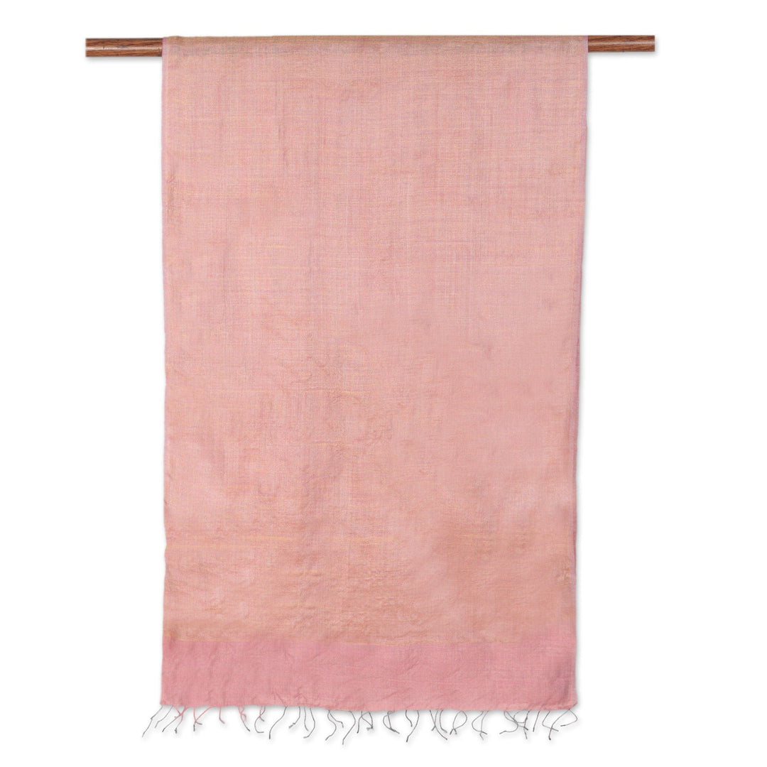 Handloomed Azalea Silk Shawl from India - Azalea Fusion