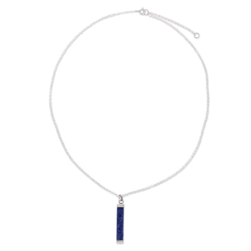 Modern Deep Blue Sodalite and Andean Silver Necklace - Sweet Blue Beauty