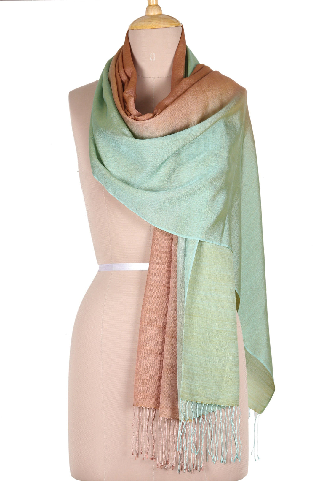 Silk Blend Multicolor Shawl with Fringes Crafted in - Magical Flare