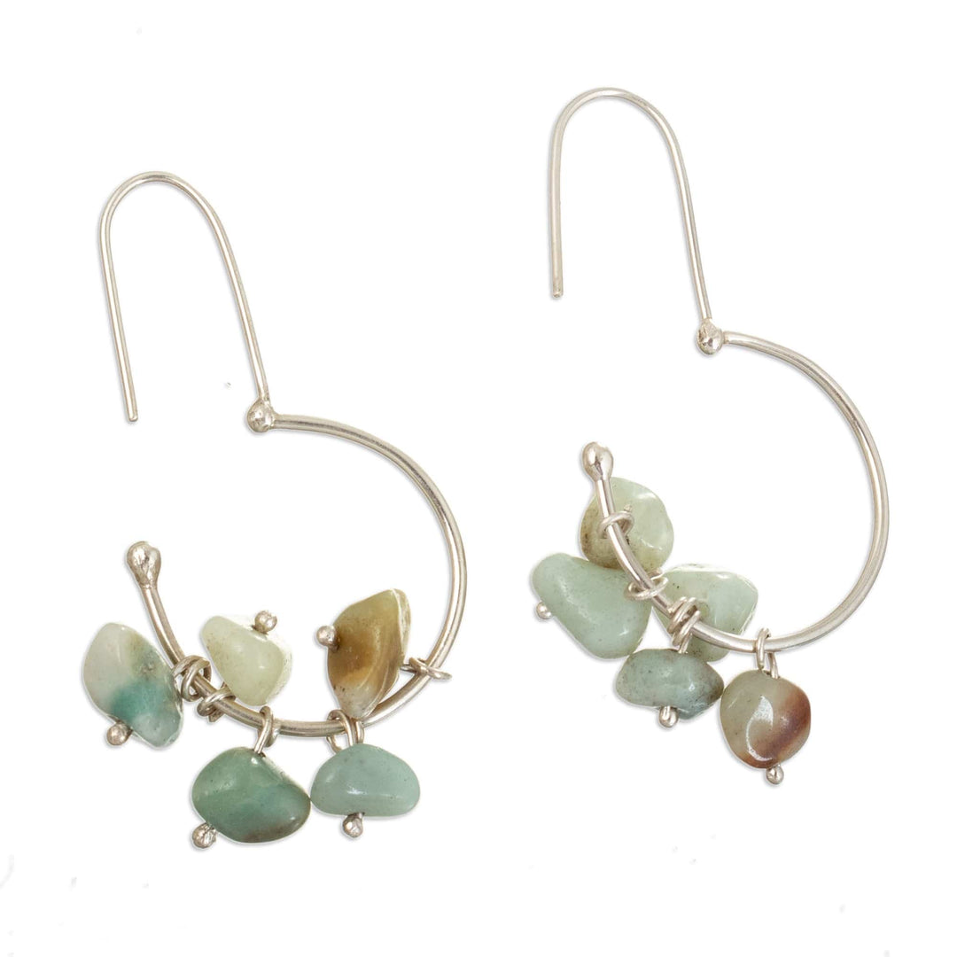 Handcrafted Natural Amazonite Dangle Earrings from Peru - Wind Altar
