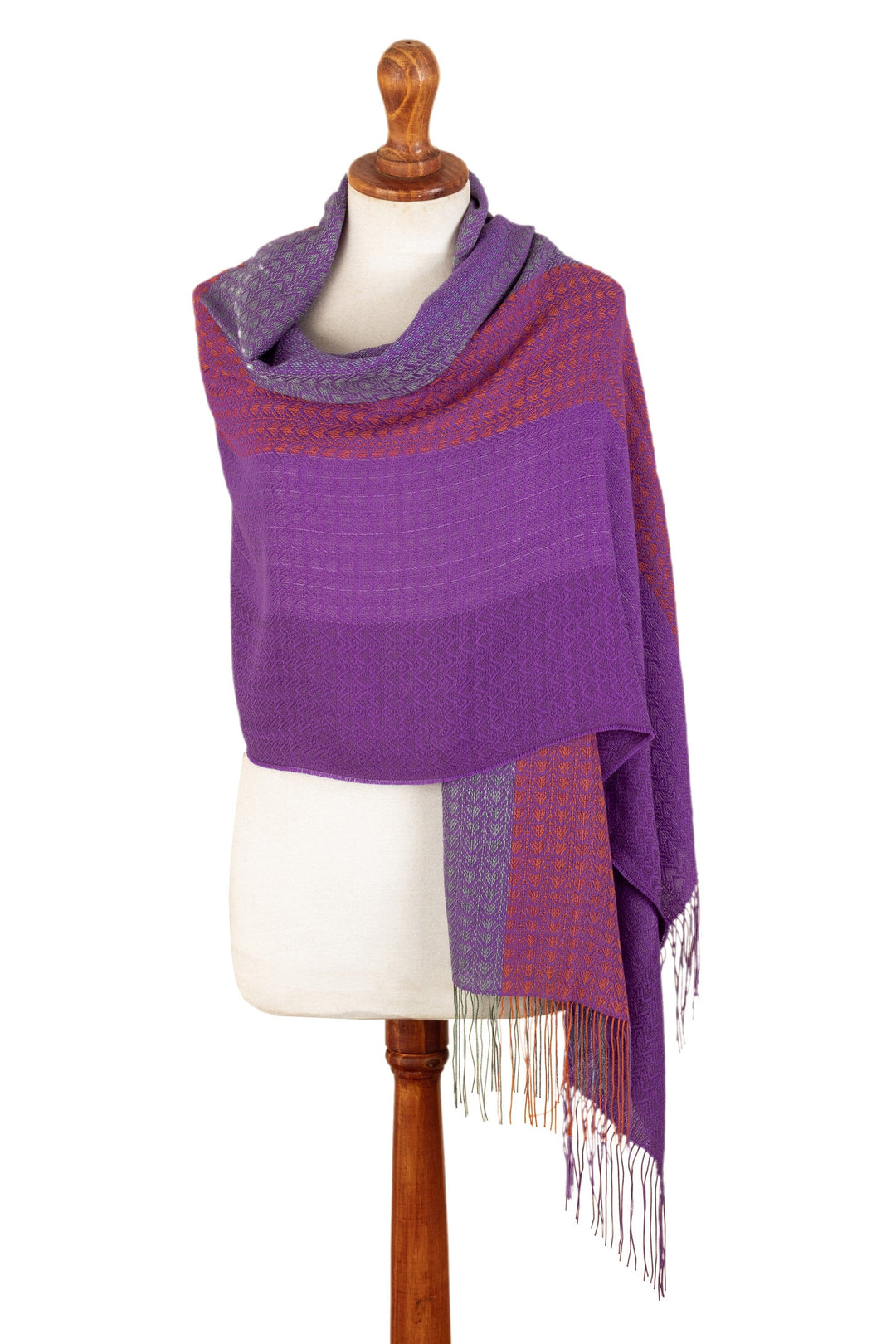 Purple Baby Alpaca Blend Shawl Handloomed in Peru - Easy Winds