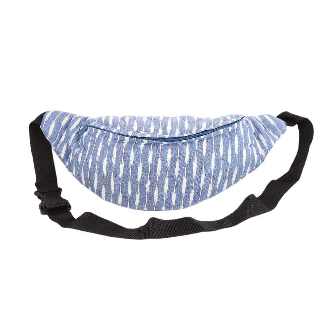 Prussian Blue Quilted Cotton Fanny Pack - Prussian Blue Elegance