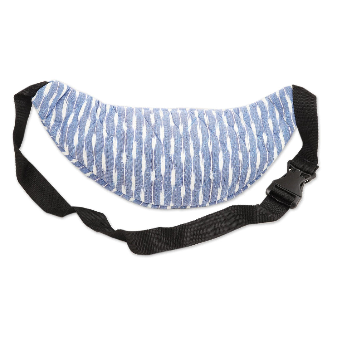 Prussian Blue Quilted Cotton Fanny Pack - Prussian Blue Elegance