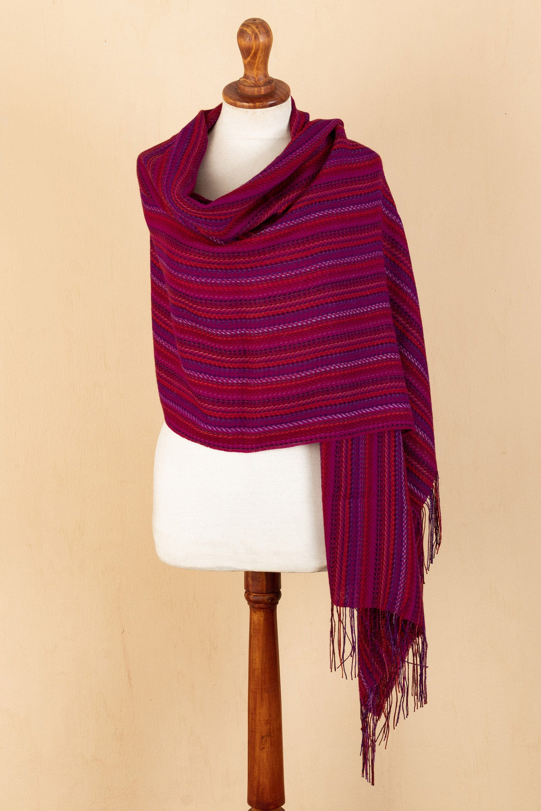 Hotsell Hand Knit Shawl Magenta