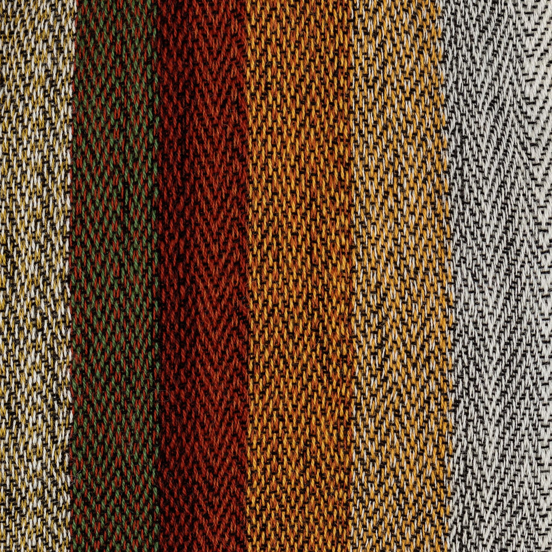 Multicolored Striped Scarf Hand-woven with 100% Alpaca - Eucalyptus Forest