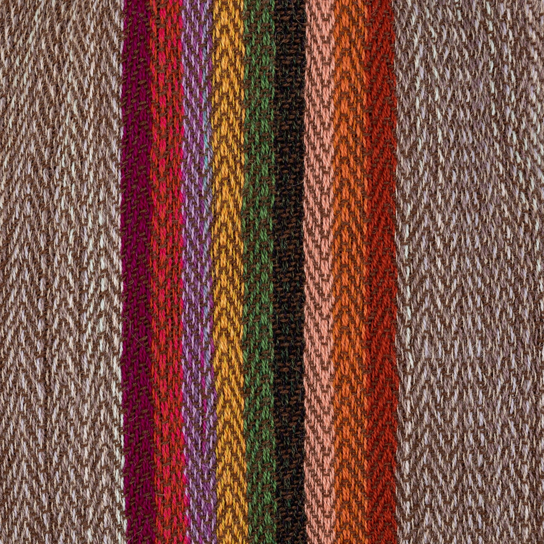 100% Alpaca Hand-woven Multicolored Striped Scarf - Rainbow in the Sky