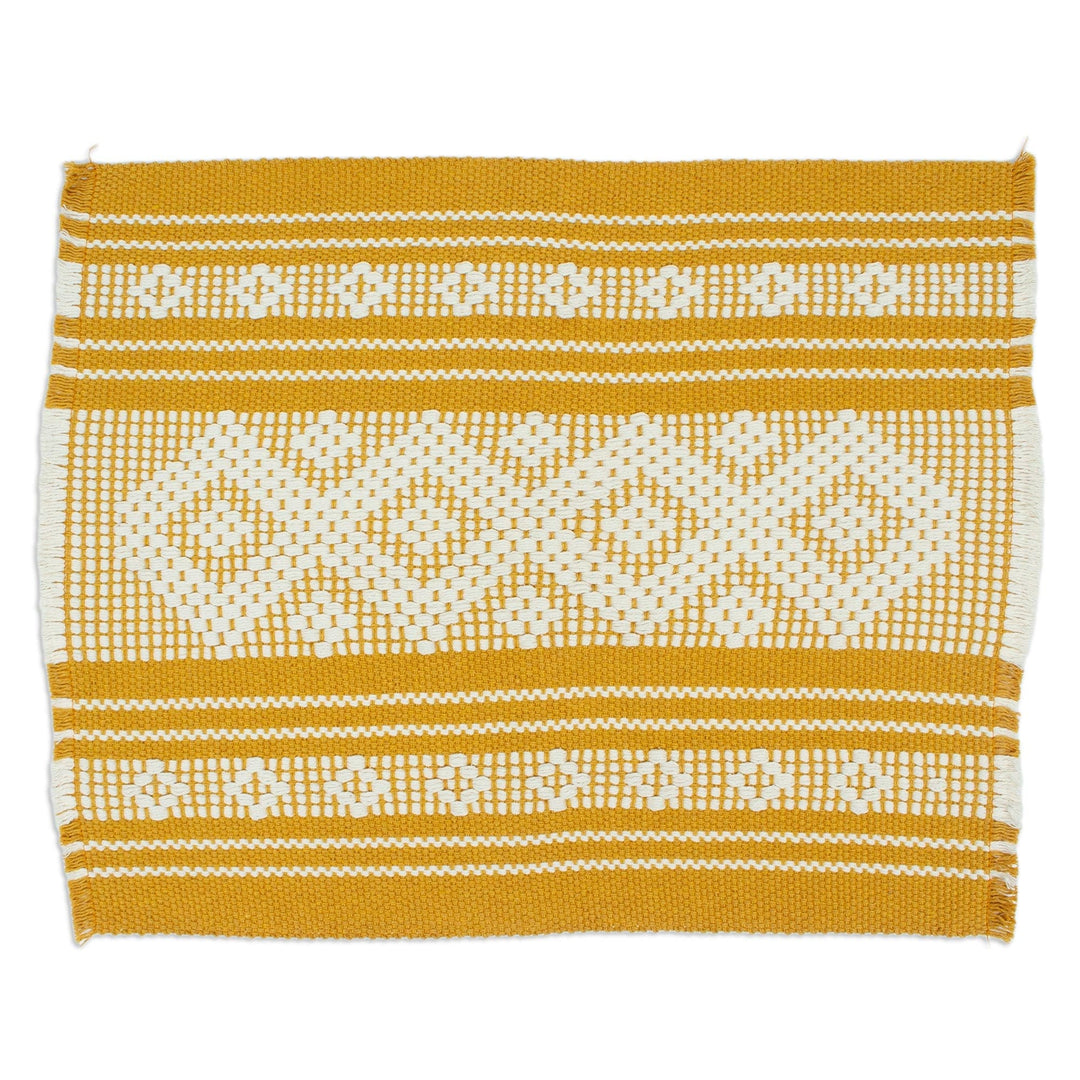 Set of 4 Yellow Placemats Handloomed in Mexico - Home Warmth in Yellow