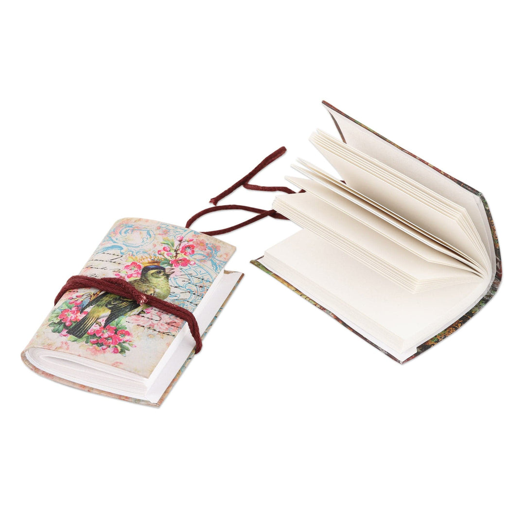 Paper Mini-Journals with Screen-Printed Motifs (Set of 2) - Flying Dreams