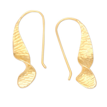 Balinese 18k Gold-plated Modern Drop Earrings - Twist the Story